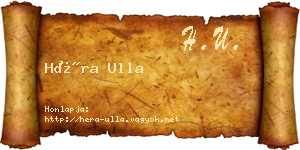 Héra Ulla névjegykártya